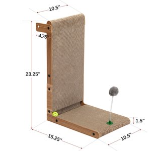 Coziwow L-Shaped Cat Scratcher Toy, Walnut