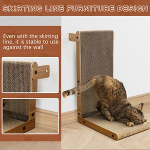 Coziwow L-Shaped Cat Scratcher Toy, Walnut