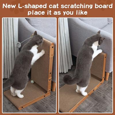 Show full view: Coziwow L-Shaped Cat Scratcher Toy, Walnut slide 3 of 11