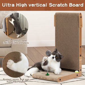 Coziwow L-Shaped Cat Scratcher Toy, Walnut