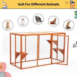 Coziwow Outdoor Cat Playpen with Sunshine Panel, Orange slide 2 of 7