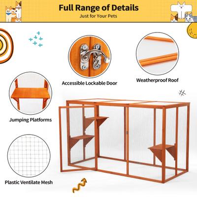 Show full view: Coziwow Outdoor Cat Playpen with Sunshine Panel, Orange slide 6 of 7