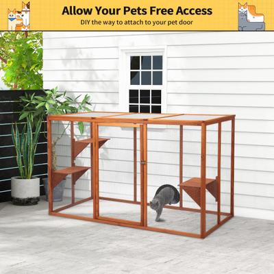 Show full view: Coziwow Outdoor Cat Playpen with Sunshine Panel, Orange slide 5 of 7