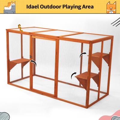 Show full view: Coziwow Outdoor Cat Playpen with Sunshine Panel, Orange slide 3 of 7