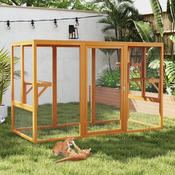Coziwow Outdoor Cat Playpen with Sunshine Panel, Orange