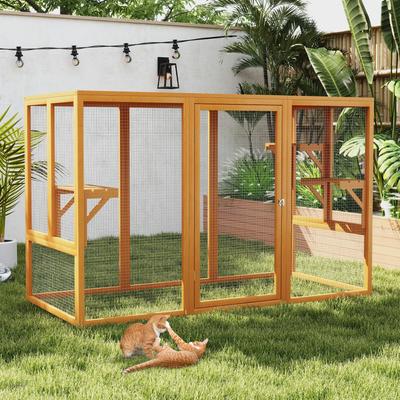 Show full view: Coziwow Outdoor Cat Playpen with Sunshine Panel, Orange slide 2 of 7