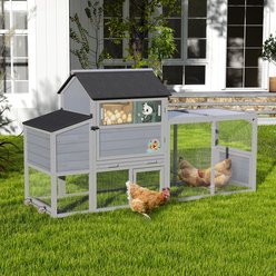 Coziwow Outdoor House with Nesting Box Wooden Small Animal & Poultry cage, 82-L, Gray