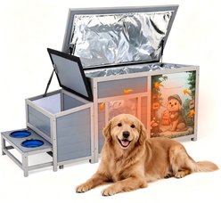 Coziwow Outdoor Insulated Dog House Kennel, Large, Grey
