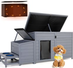 Coziwow Outdoor Insulated Dog House Kennel, Large, Grey