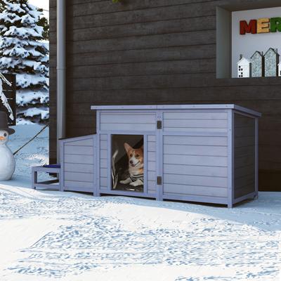 Show full view: Coziwow Outdoor Insulated Dog House Kennel, Large, Grey slide 9 of 10