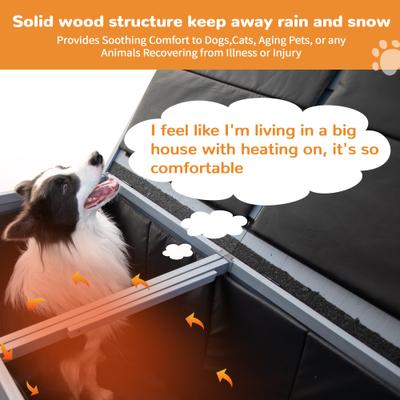 Show full view: Coziwow Outdoor Insulated Dog House Kennel, Large, Grey slide 5 of 10