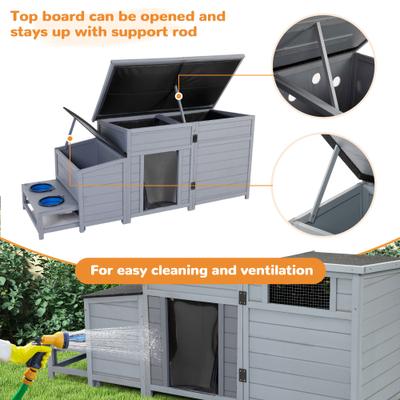 Show full view: Coziwow Outdoor Insulated Dog House Kennel, Large, Grey slide 7 of 10