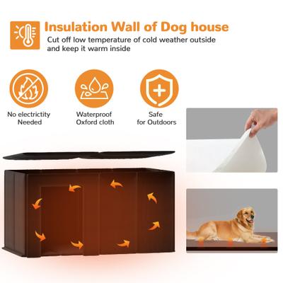 Show full view: Coziwow Outdoor Insulated Dog House Kennel, Large, Grey slide 3 of 10