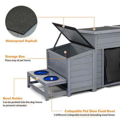 Show full view: Coziwow Outdoor Insulated Dog House Kennel, Large, Grey slide 6 of 10