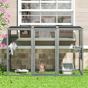 Coziwow Catio Wooden Outdoor Cat Playpen