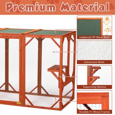 Show full view: Coziwow Outdoor Wooden Cat Cage Playpen, Orange slide 9 of 12