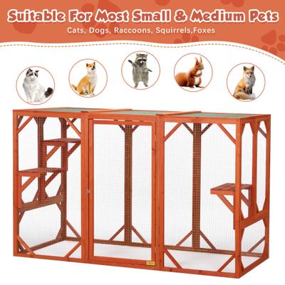 Show full view: Coziwow Outdoor Wooden Cat Cage Playpen, Orange slide 10 of 12