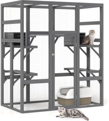 Coziwow Patio Outdoor Cat Playpen, Grey, Large
