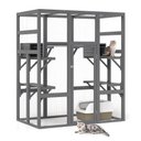 Coziwow Patio Outdoor Cat Playpen, Grey, Large