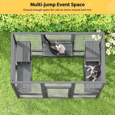 Show full view: Coziwow Patio Outdoor Cat Playpen, Grey, Large slide 4 of 9