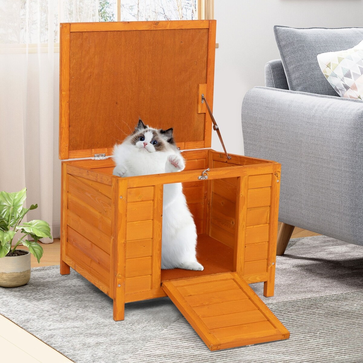Discontinued - COZIWOW Portable Outdoor Rabbit Hutch Small Pet Habitat ...