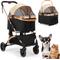 Show in main carousel: Coziwow Premium 3-in-1 Foldable with Detachable Carrier Dog & Cat Stroller, Black/Gold slide 1 of 11