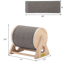 Coziwow Rotatable Cat Scratcher Post with Catnip, Beige slide 2 of 9