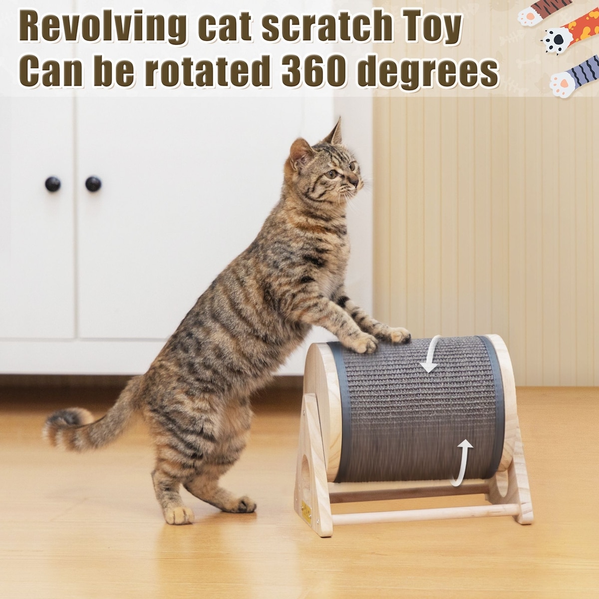 Out of Stock - COZIWOW Rotatable Cat Scratcher Post with Catnip, Beige ...