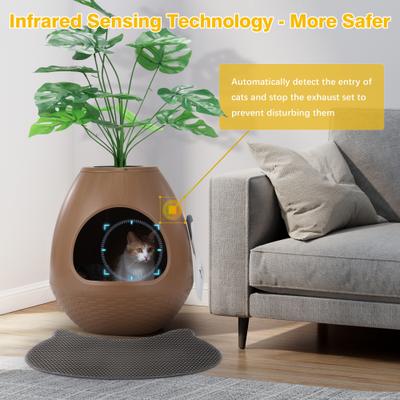 Show full view: Coziwow Smart Odor Removal System & Trap Mat Cat Litter Box, Brown slide 9 of 10