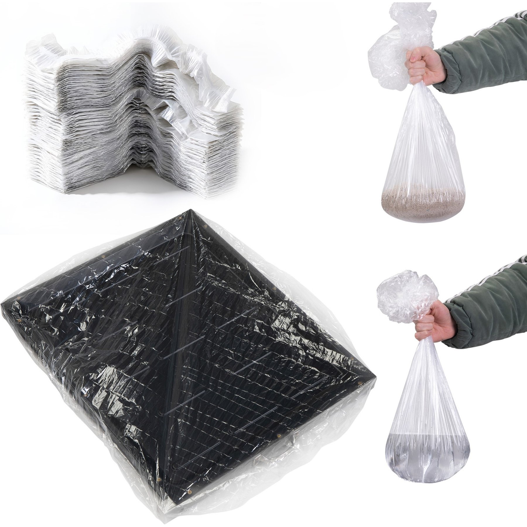 Coziwow Tray Liner Bags Waterproof Litter Polypropylene Rabbit Cage-Accessory, Transparent, 50 count, Small