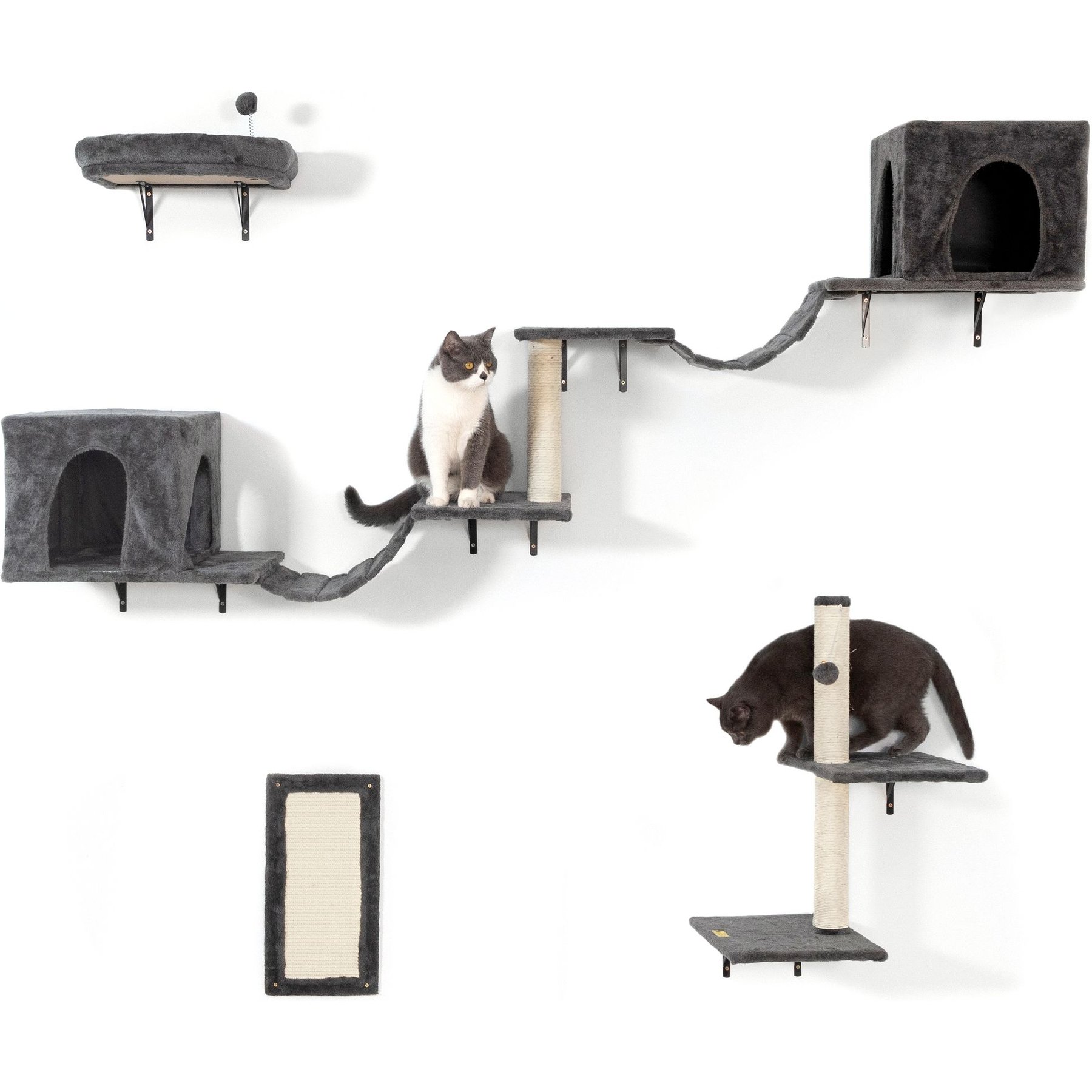 Coziwow Wall Mounted Cat Shelves, Dark Grey, Large