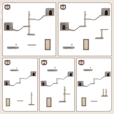 Show full view: Coziwow Wall Mounted Cat Shelves, Grey, Large slide 5 of 11