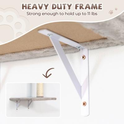 Show full view: Coziwow Wall Mounted Cat Shelves, Grey, Large slide 8 of 11