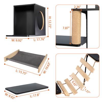 Show full view: Coziwow Wall Mounted Cat Shelves Set, Black slide 3 of 10