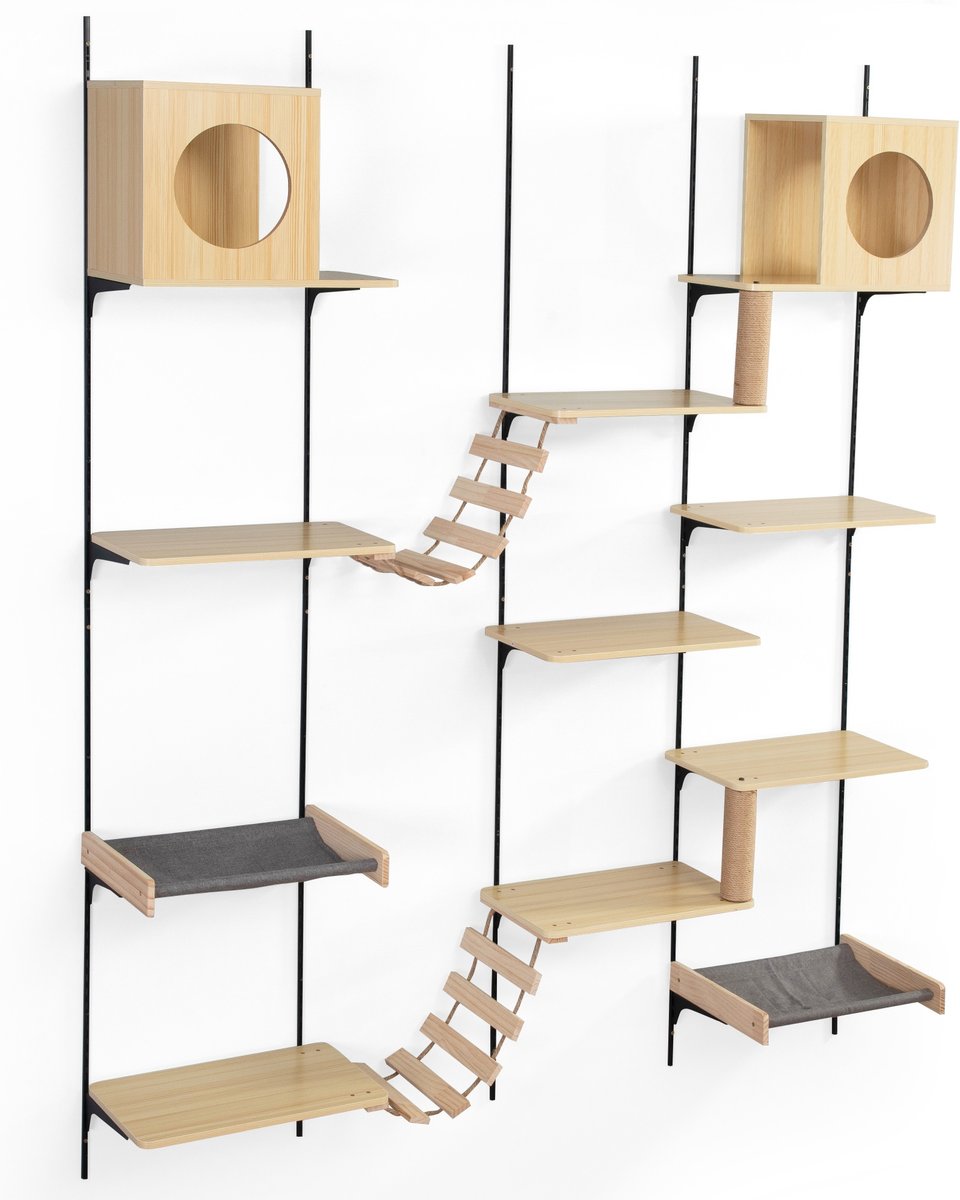 Out of Stock - COZIWOW Wall Mounted Cat Shelves Set, Burlywood - Chewy.com