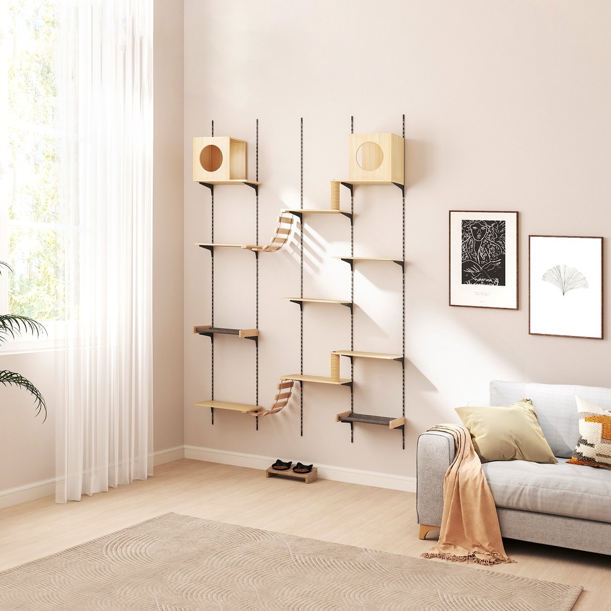 Out of Stock - COZIWOW Wall Mounted Cat Shelves Set, Burlywood - Chewy.com