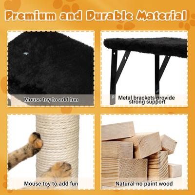 Show full view: Coziwow Wall Mounted Shelves Set Cat Tree, Black, 5-Pack slide 9 of 11