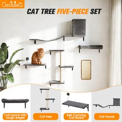 Coziwow Wall Mounted Shelves Set Cat Tree, Gray, 5-Pack slide 2 of 9