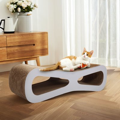 Coziwow Coziwow Wave Cat Scratcher Lounge Toy with Catnip, White