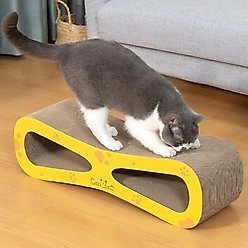 Coziwow Wave Cat Scratcher Lounge Toy with Catnip, Yellow
