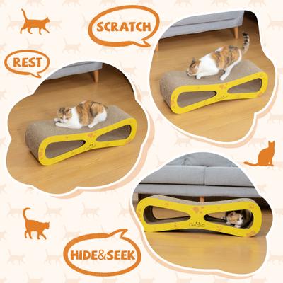 Show full view: Coziwow Wave Cat Scratcher Lounge Toy with Catnip, Yellow slide 9 of 12