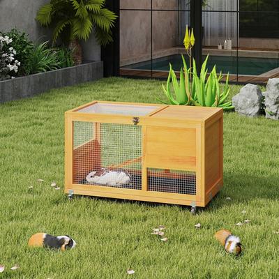Show full view: Coziwow Wooden 2 Story Rabbit Indoor & Outdoor Cage, Orange slide 9 of 9