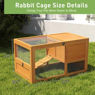 Show full view: Coziwow Wooden 2 Story Rabbit Indoor & Outdoor Cage, Orange slide 7 of 9