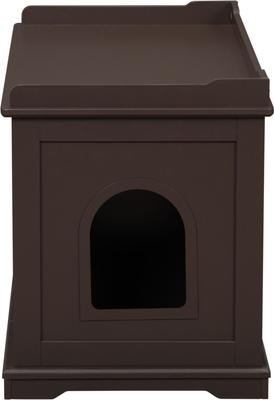 Show full view: Coziwow Wooden Enclosure Washroom Cat Litter Box, Brown slide 5 of 11