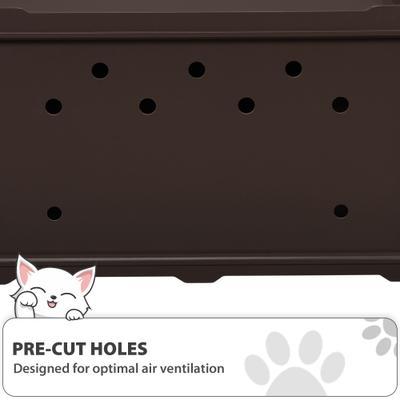Show full view: Coziwow Wooden Enclosure Washroom Cat Litter Box, Brown slide 7 of 11