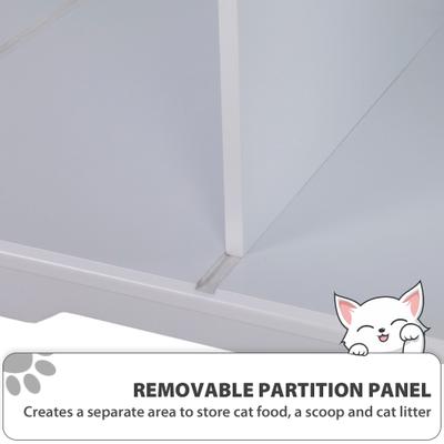 Show full view: Coziwow Wooden Enclosure Washroom Cat Litter Box, White slide 6 of 11