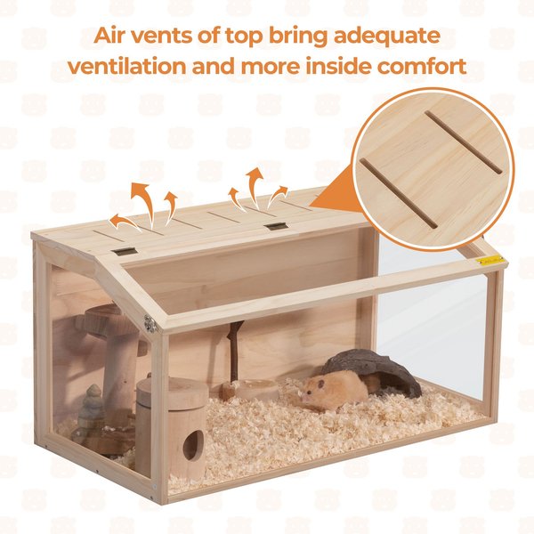 Coziwow Wooden Hamster Cage Habitats, 31.5-in