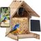 Show in main carousel: Coziwow Wooden Solar Powered AI 1080P HD Smart Bird Feeder with Camera, 2.5-L slide 1 of 10