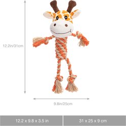 Cozy Tails Squeak Giraffe Plush Rope Tug Dog Toy, Orange slide 2 of 9