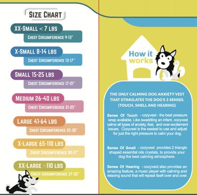 Show full view: CozyVest 3-in-1 Anxiety Music & Essential Oil Aromatherapy Dog Calming Vest, Gray, Large slide 4 of 8